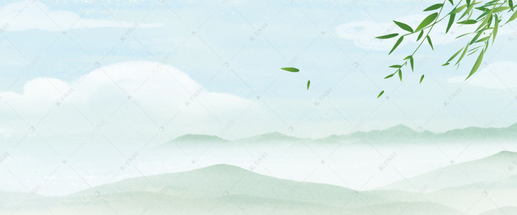 清明节雨天海报背景