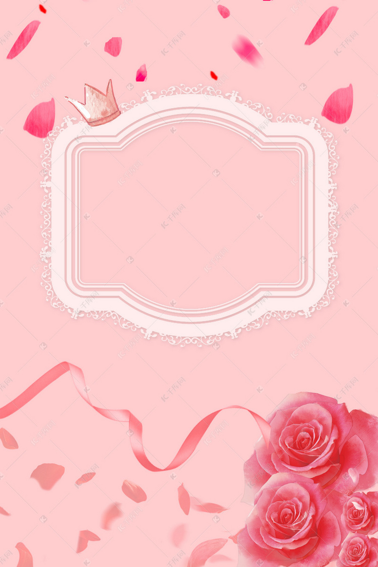 粉红母亲节花朵背景边框