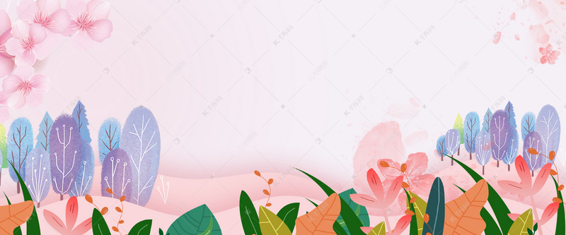 卡通剪纸风粉色小清新花卉女王节妇女节背景