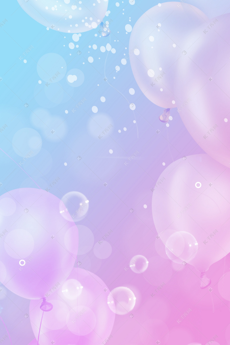 浪漫小清新唯美透气紫色泡泡背景