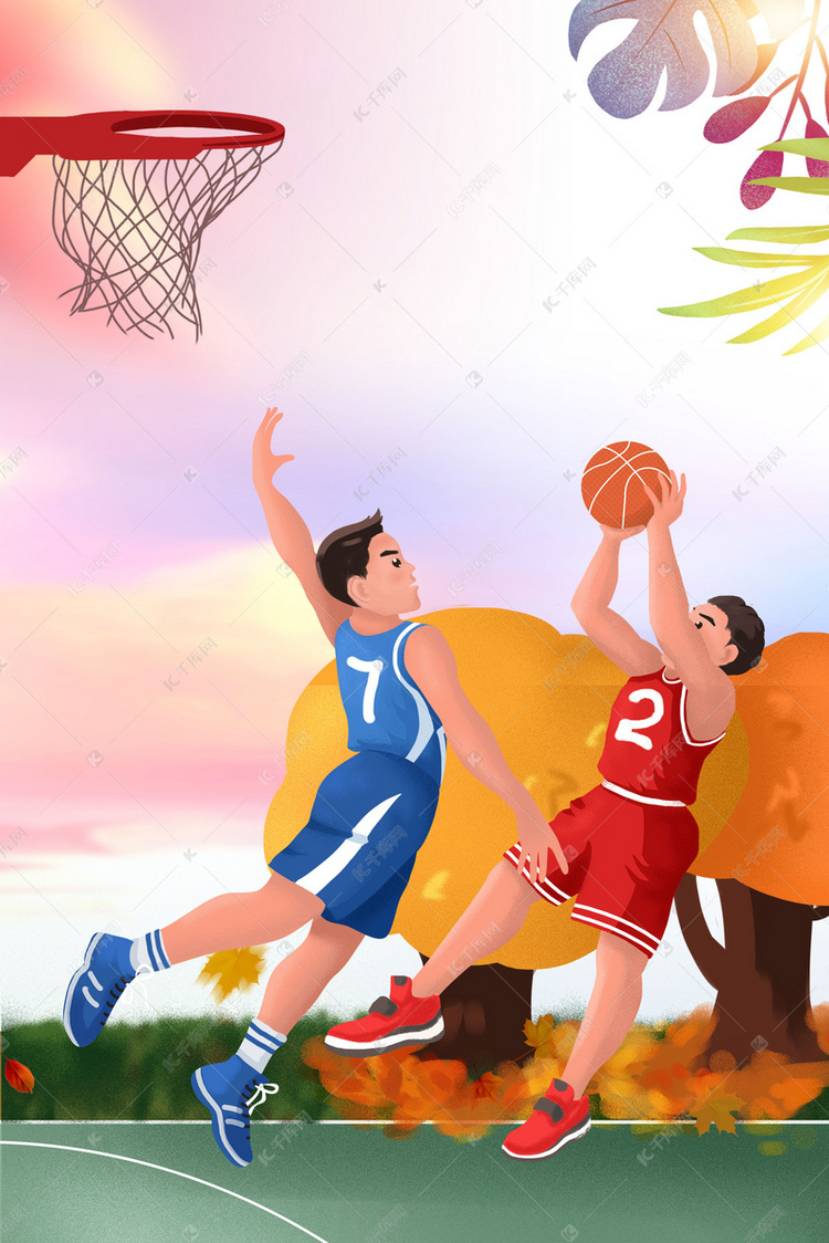 校园春季运动会打篮球海报