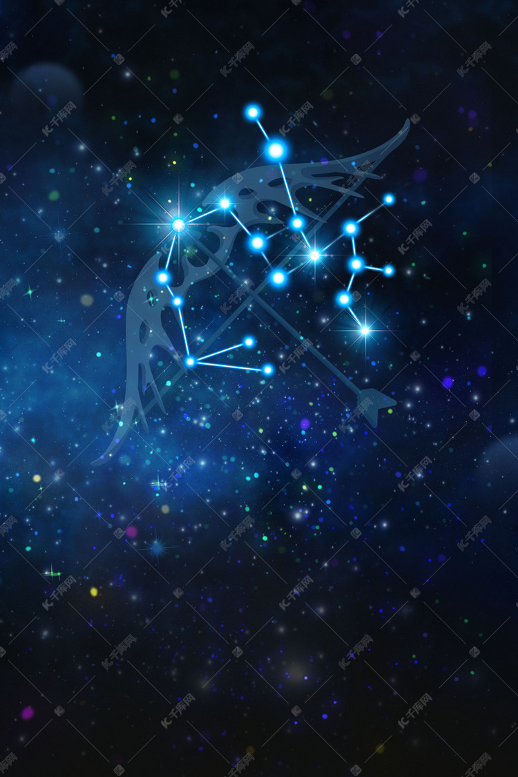 十二星座射手座唯美星空背景合成