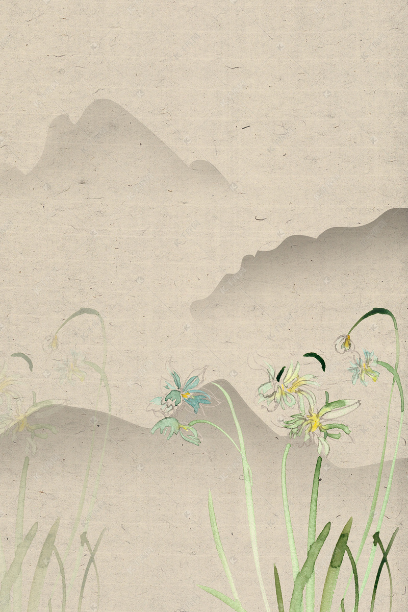 水仙花清新简约背景