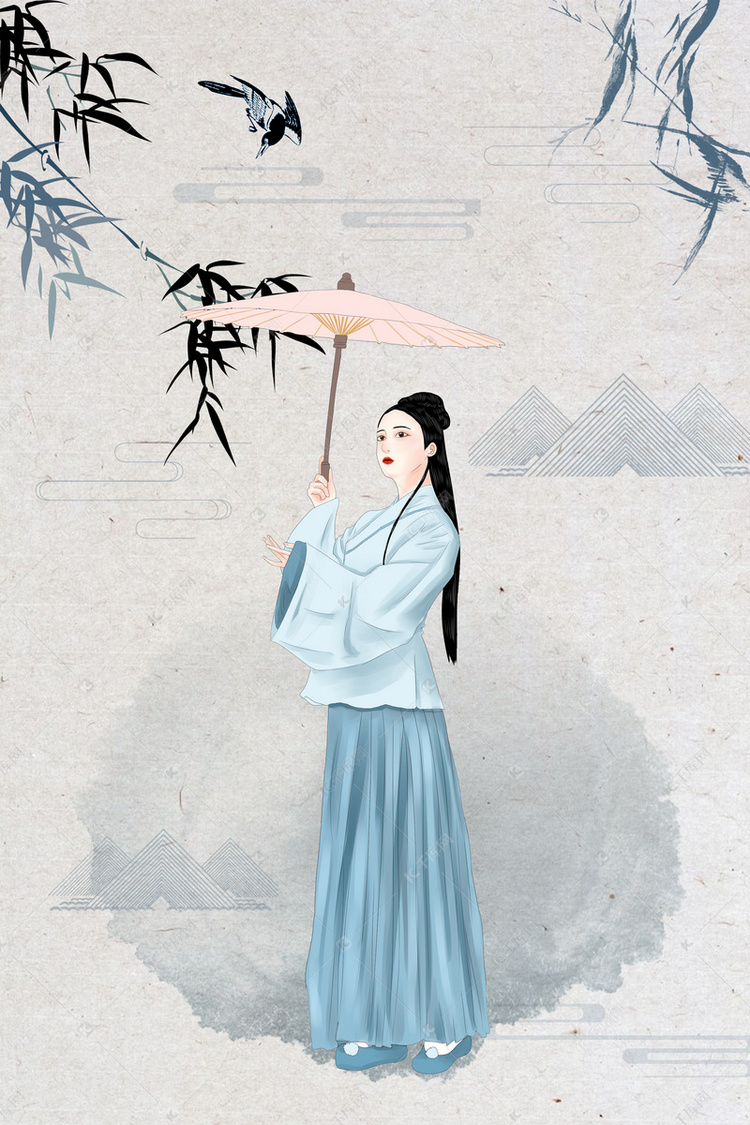 汉服传统文化海报背景