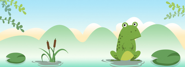 夏季卡通青蛙绿色可爱banner