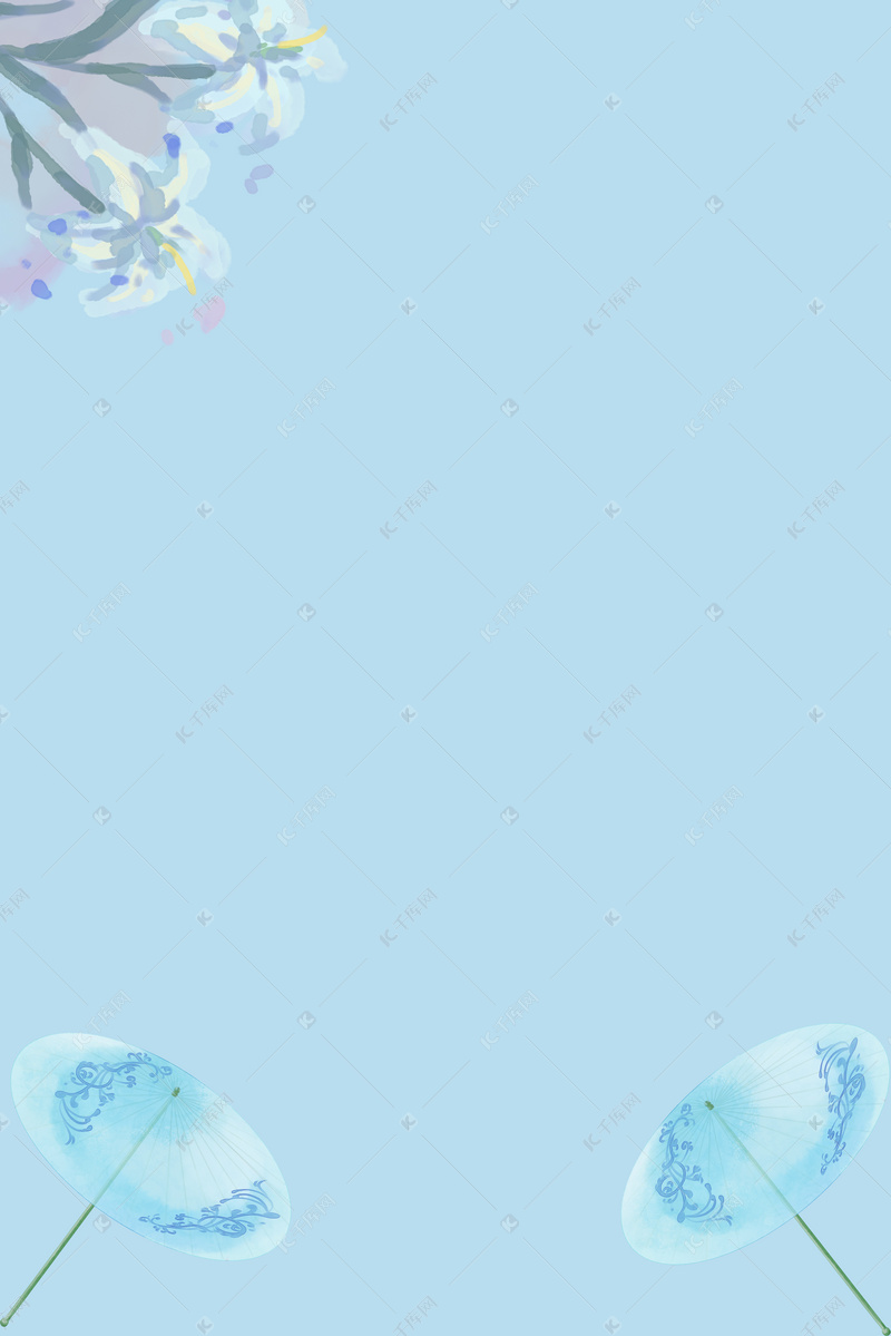 水墨蓝古风意境背景