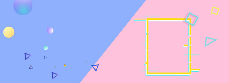 俏皮糖果撞色banner背景图