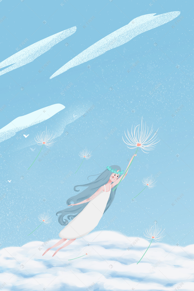 原创插画九月蒲公英的约定手绘h5