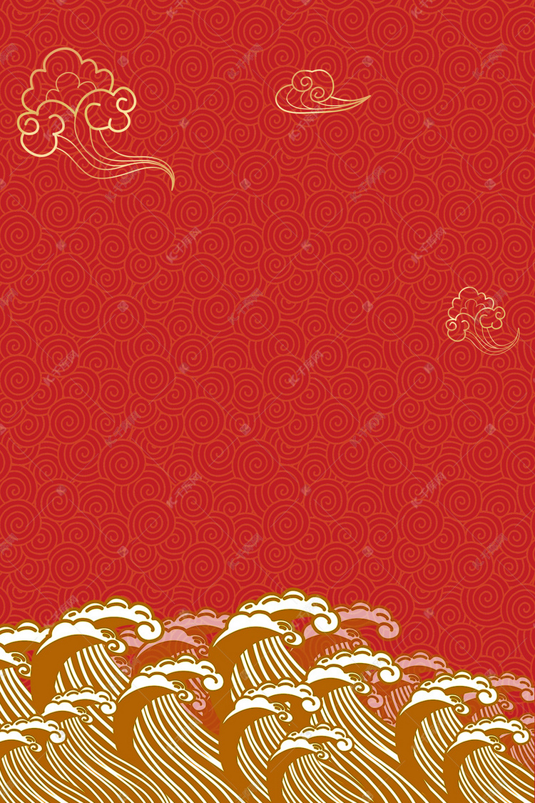 中国风传统元素红色喜庆平面广告