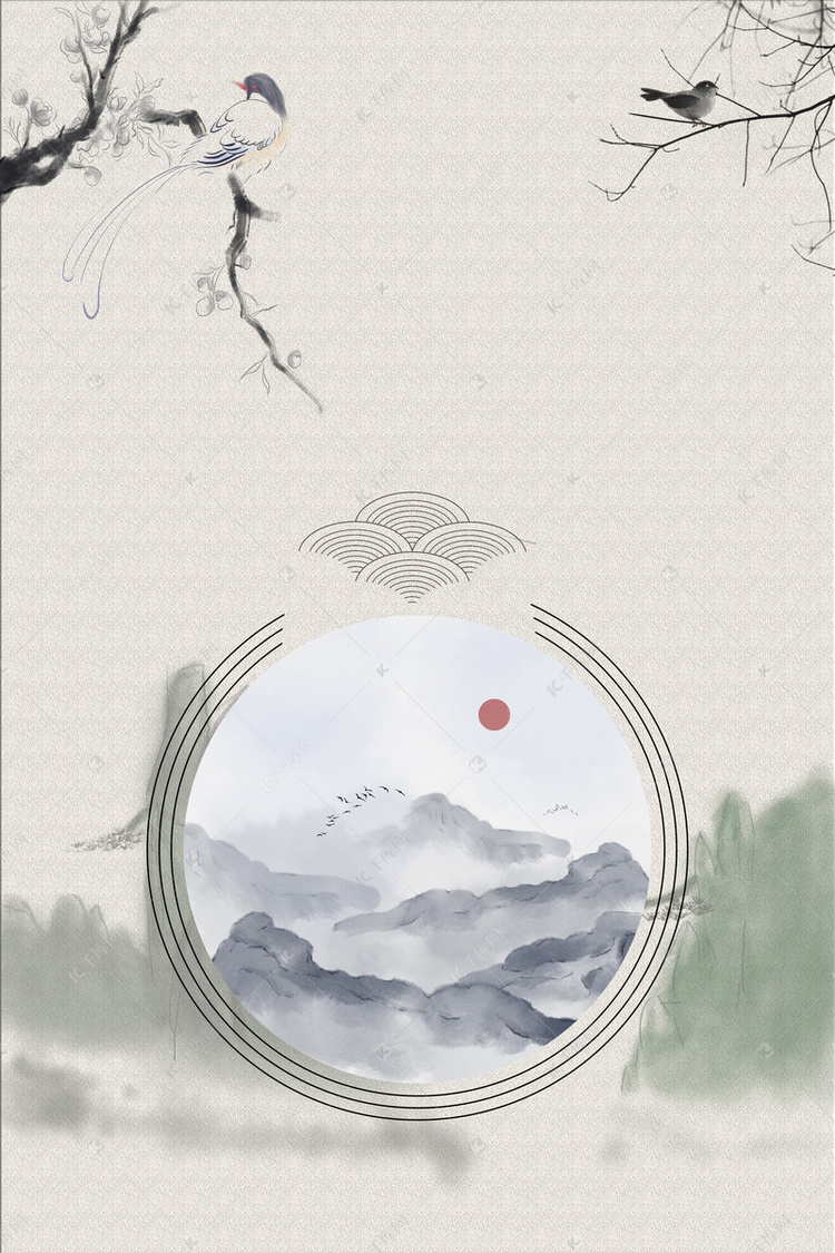 新中式地产高端地产开幕背景素材