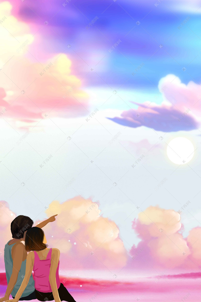 幸福陪伴浪漫情侣