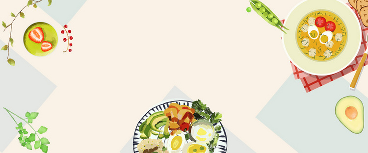 美食大吃货促销几何简约黄色背景