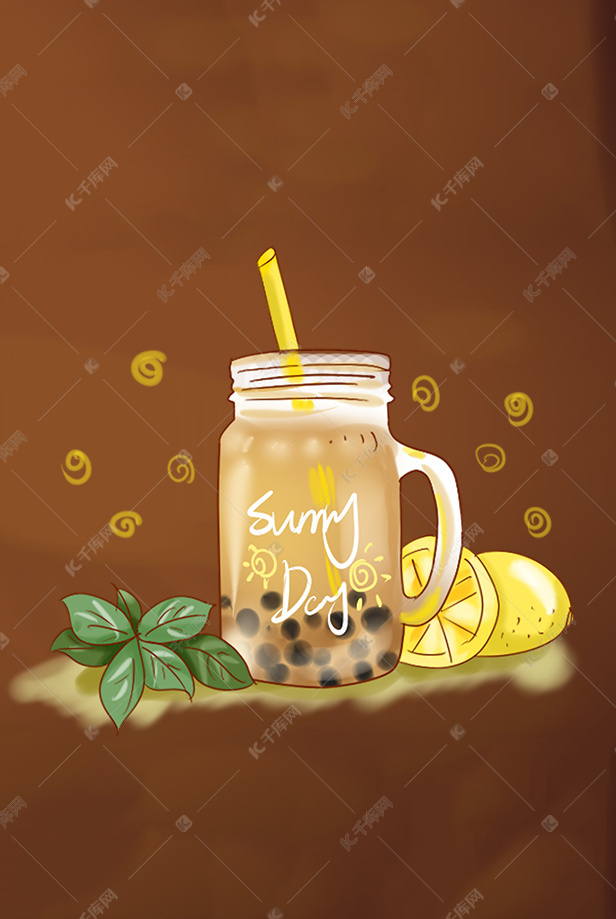 奶茶店海报背景素材