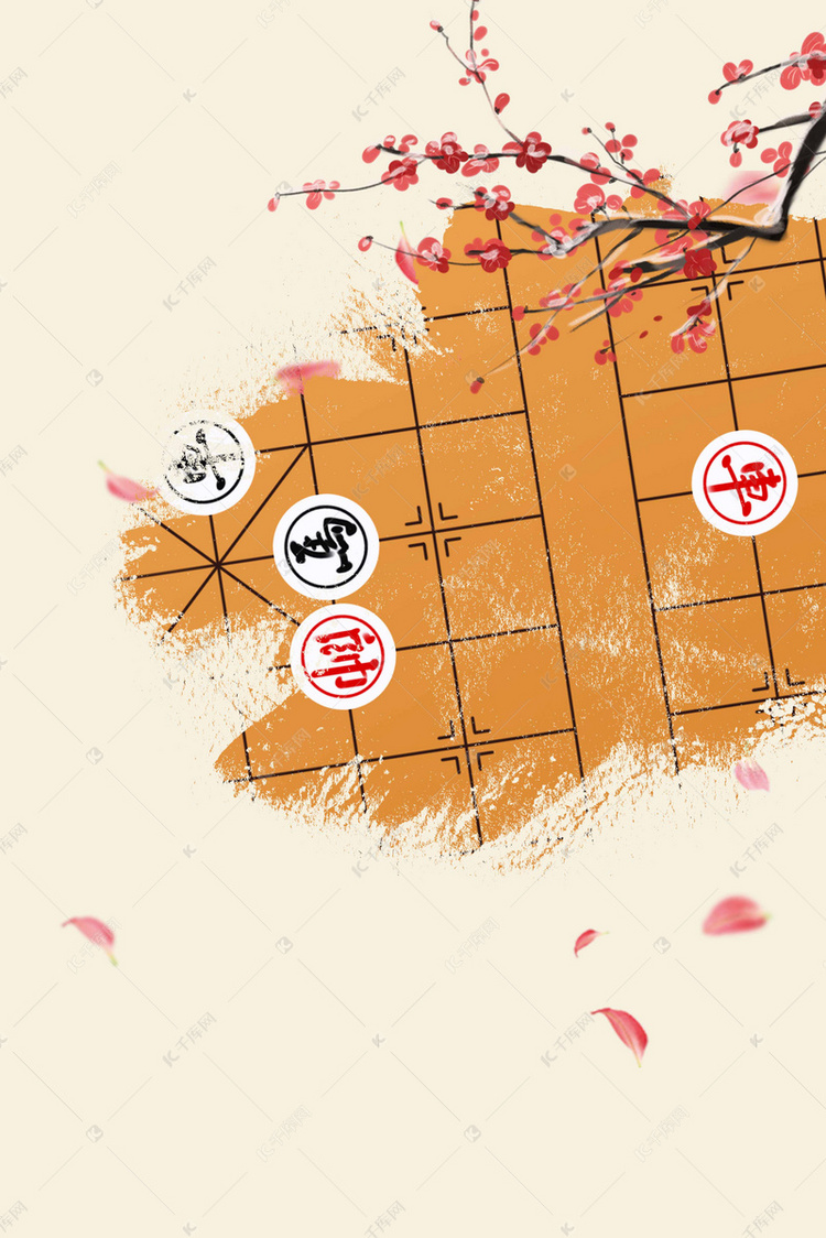 复古中国风象棋大赛背景图片免费下载-千库网