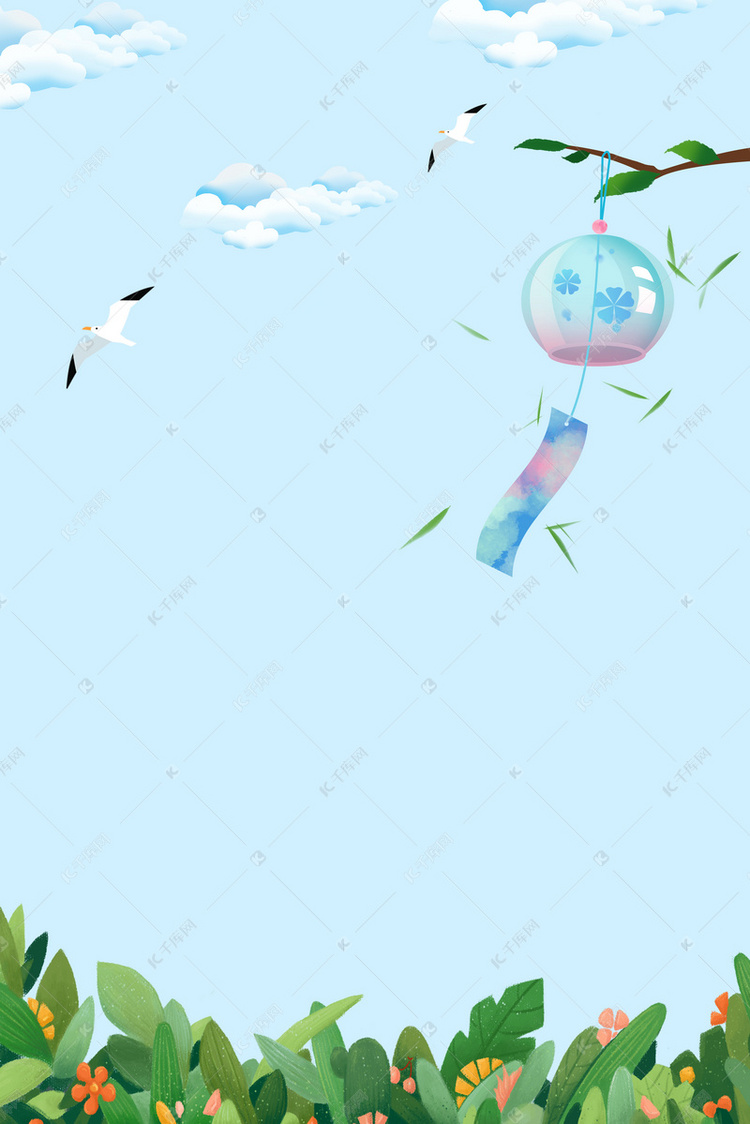 风铃diy海报背景
