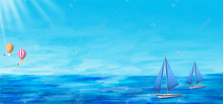 远行帆船背景模版