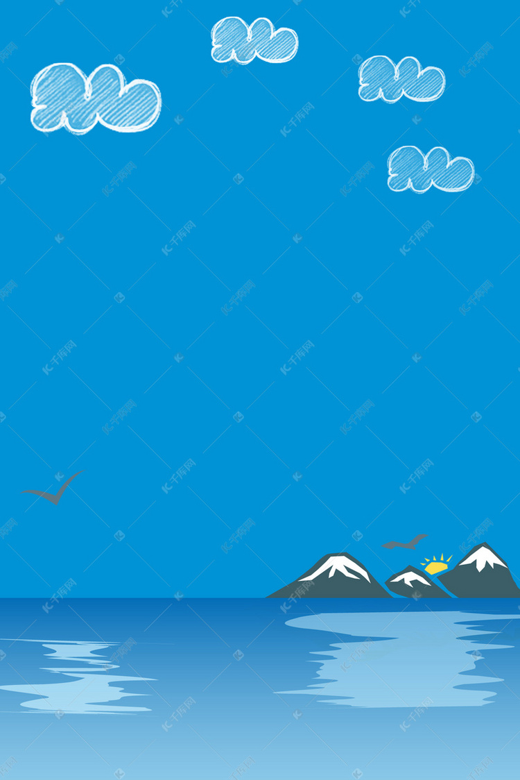 矢量卡通手绘海洋海水夏日背景