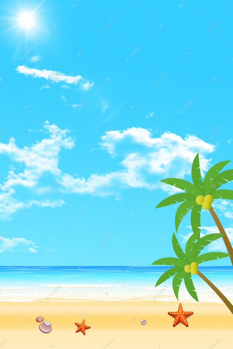 夏季海边清爽背景
