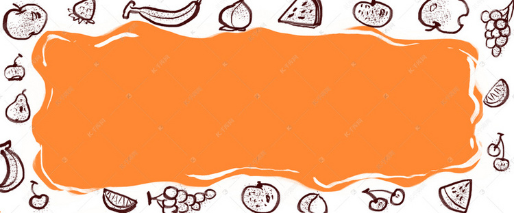 美食食物蔬菜果蔬橙色系简笔卡通小清新背景图片免费