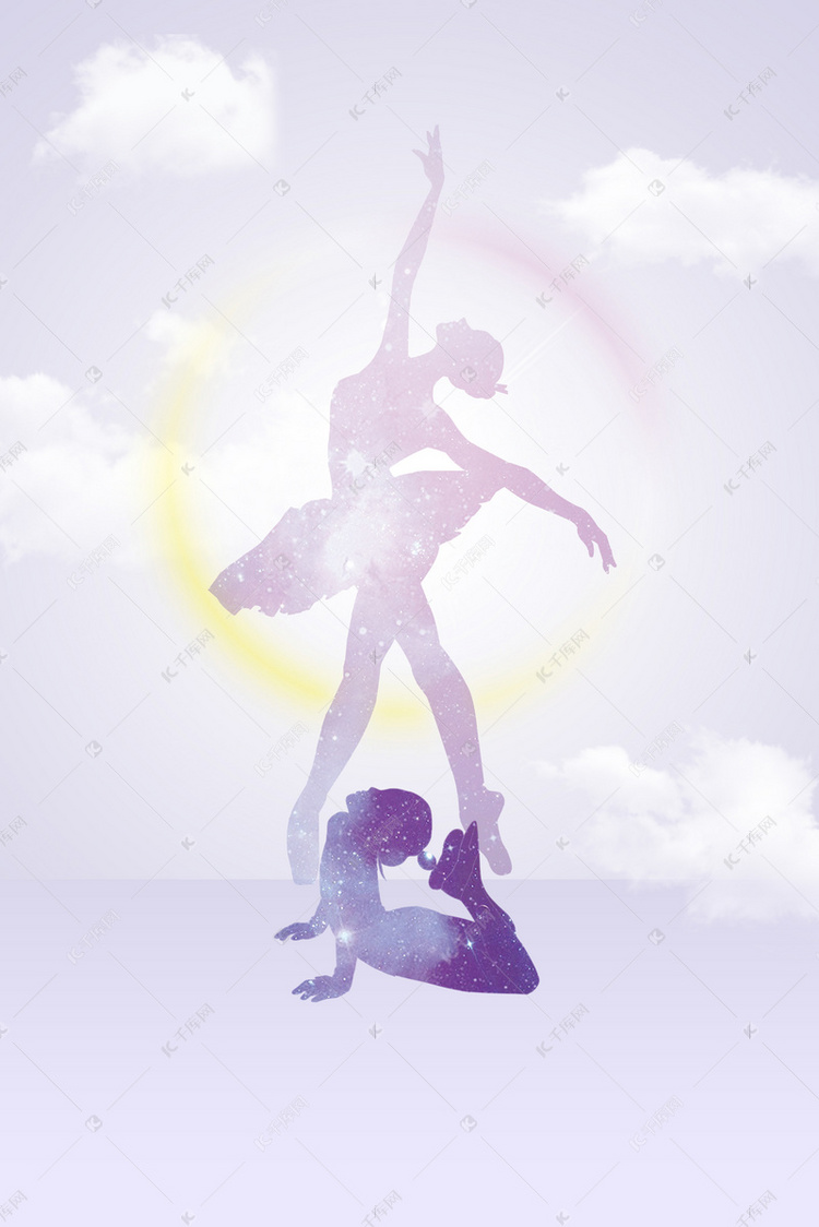 简约唯美儿童节儿童梦想舞蹈海报背景图片免费下载-千