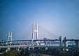 上海地标建筑黄浦江大桥摄影图
