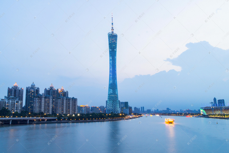 广州塔夜景高清摄影大图-千库网