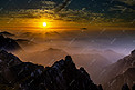 黄山黄昏日落摄影图