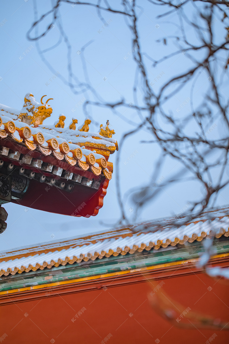 故宫的雪景高清摄影大图-千库网