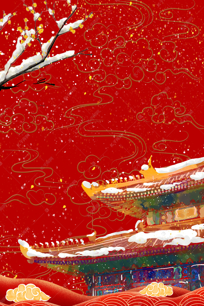 中国风复古故宫背景