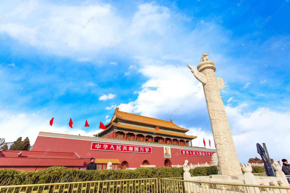 北京天安门华表大气照片