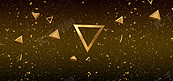 双12狂欢节三角几何金色banner