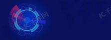 蓝色商务科技世界电信日banner背景