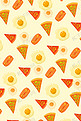 披萨美食平铺底纹背景