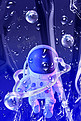酸性风蓝色奇葩宇航员潮流背景