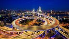 上海南浦大桥夜景摄影图