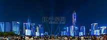 深圳市民中心夜景灯光秀摄影图