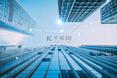 信息流大数据互联网仰拍楼宇建筑合成图
