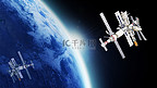 空间站宇宙航天飞行器白天卫星飞行器太空宇宙飞行摄影图配图