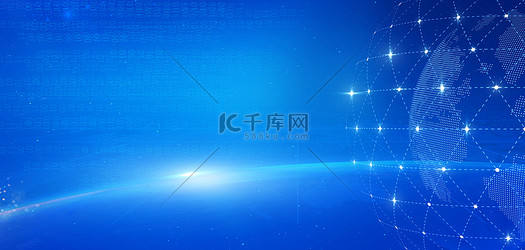 商务科技地球蓝色大气商务科技背景