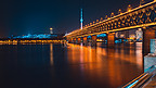 武汉城市建筑长江大桥龟山电视台摄影图