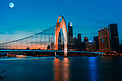 广州市珠江猎德大桥网红桥月夜摄影图配图