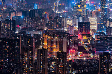 深圳城市夜晚城市夜景深圳城市户外夜景摄影图配图
