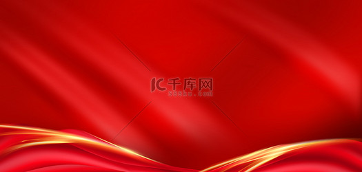 红色飘带红色大气背景