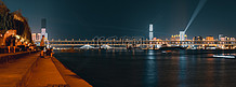 武汉城市全景夜晚建筑汉阳江滩全景摄影图配图