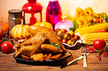 感恩节白天烤鸡室内玉米摄影图配图