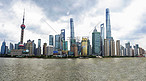 上海东方明珠蓝天时光陆家嘴建筑群蓝天白云摄影图摄影图配图