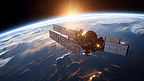 宇宙飞船绕地球运行的进程。这张图片的元素由NASA提供。
