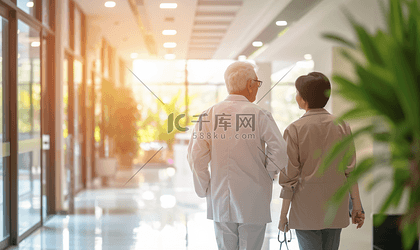 医生安抚养老院的老人