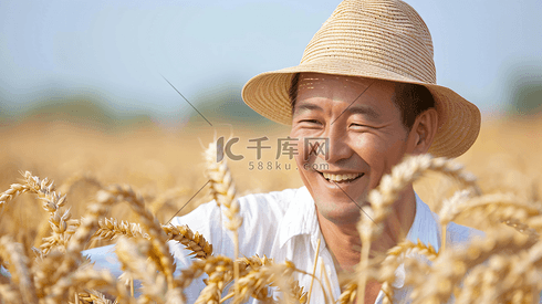 麦田劳作的农民摄影9
