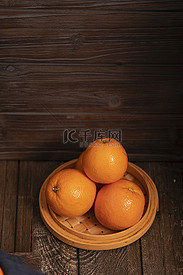 水果橙子木桌背景素材